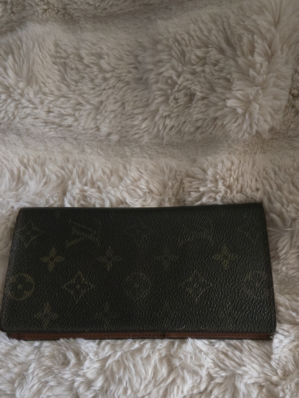Louis Vuitton Brown Textured Leather Wallet with Debossed Logo